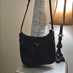 Michael Kors Black Crossbody Bag with Metallic Accents